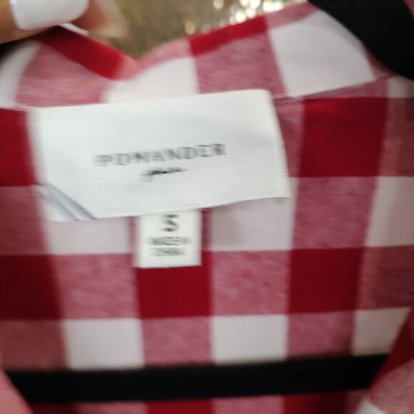Pomander Place | NEW Apple Red Gingham Scarlett Long Sleeve Button Down Size S - Picture 10 of 15